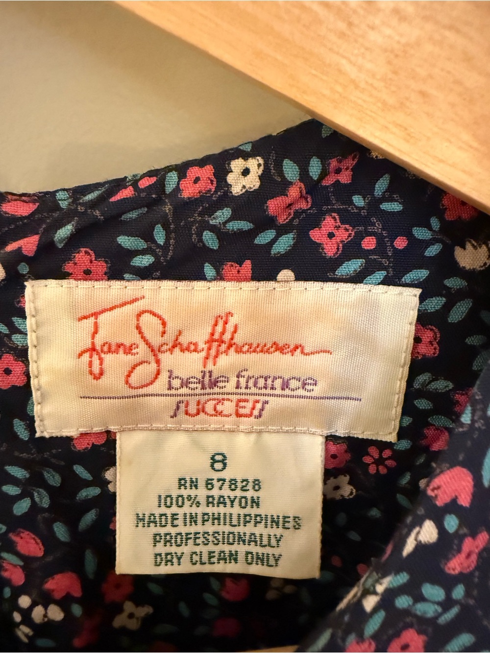 Vintage 80 Ditsy Floral Drop-Waist Dress Midi Cottagecore Jane Schaffhausen bell - Picture 2 of 5